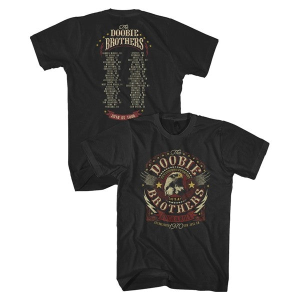 The Doobie Brothers Black Established 1970 Eagle T-Shirt